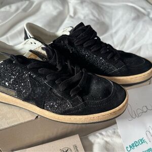 Golden GooseBlack Glitter Ballstar Sneakers 38